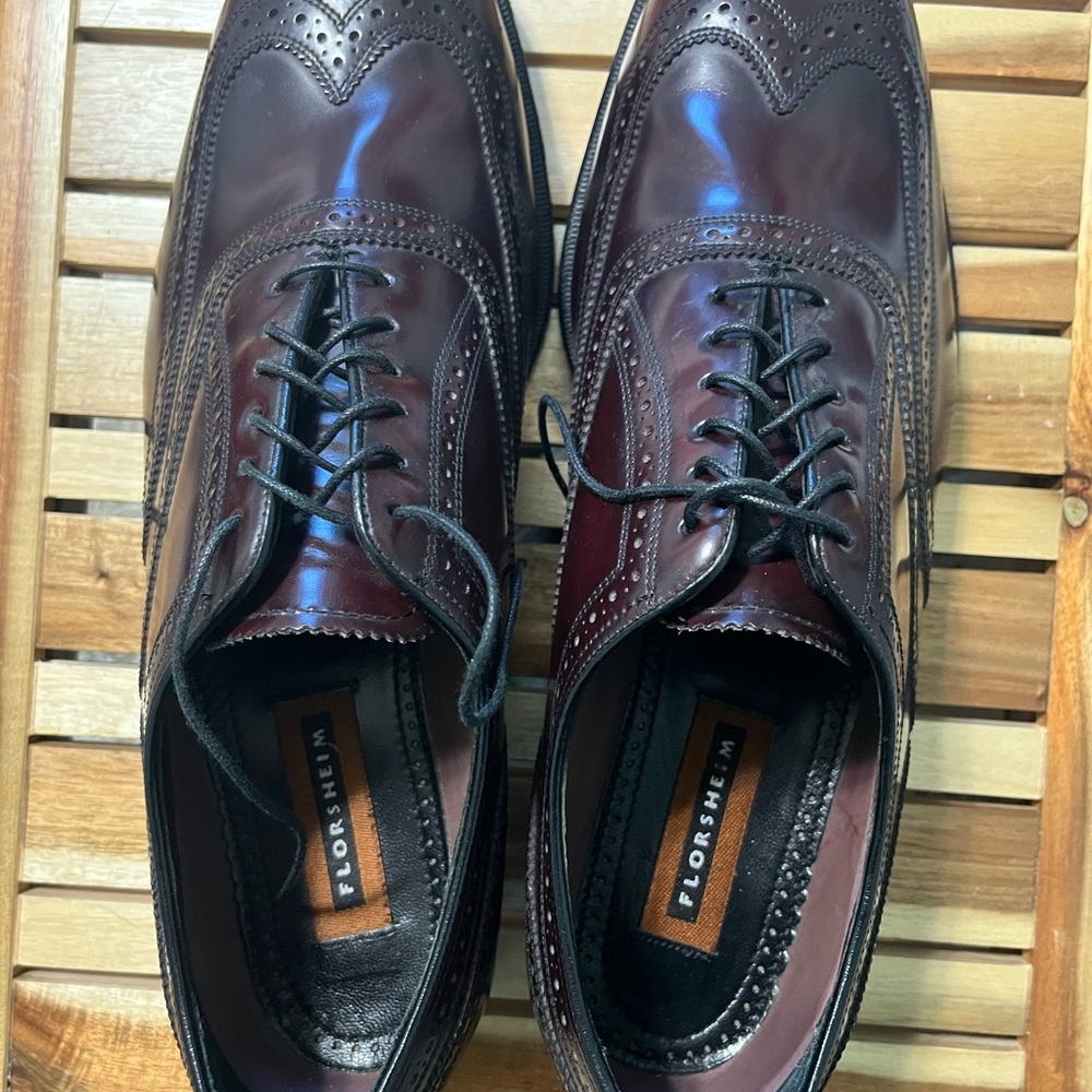 Florsheim Imperial Wingtip Oxford Men's 13D Deep Burgundy Leather Shoes
